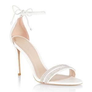 Saks Fifth Avenue Crystal Self Tie Stiletto Sandals